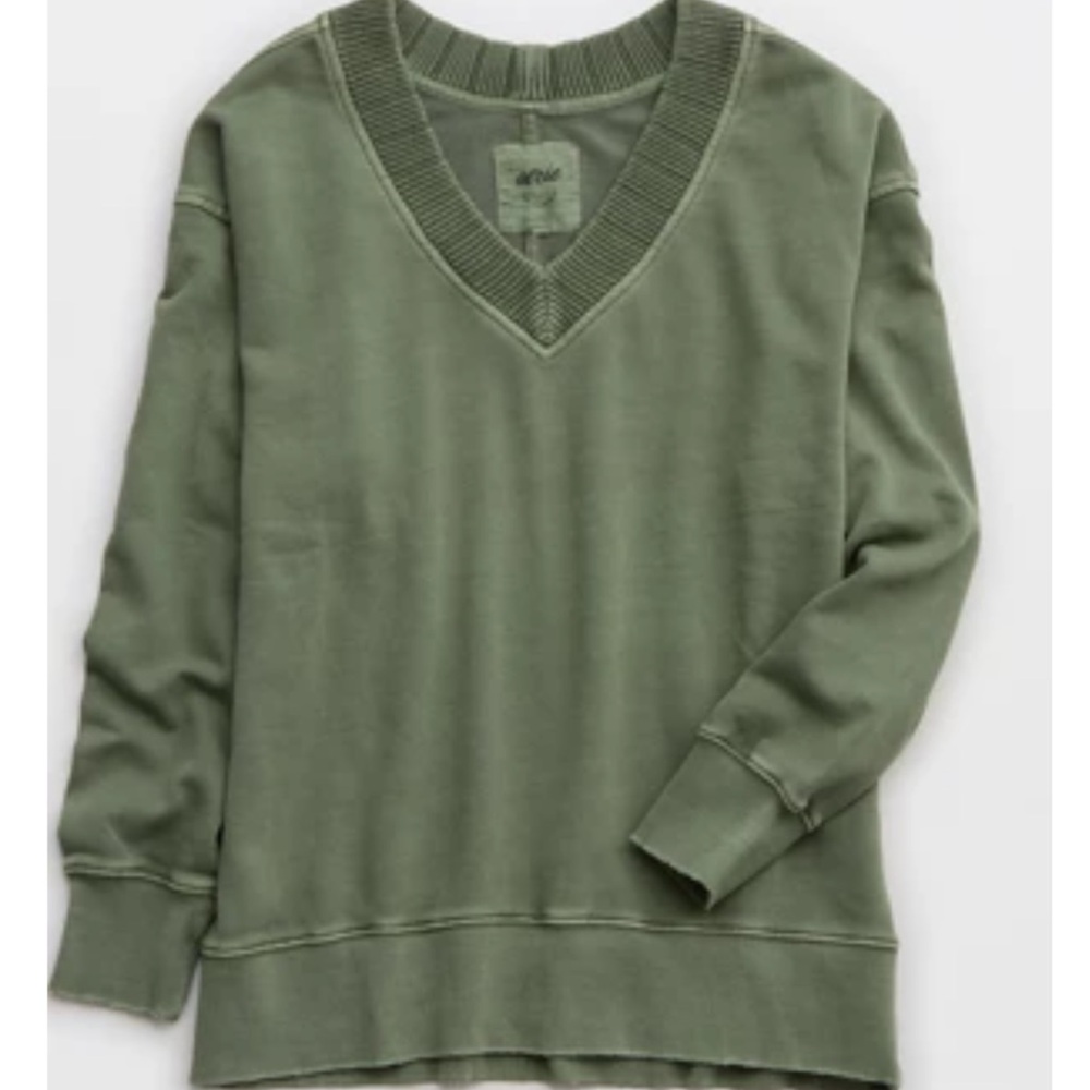 Aerie sweater trim v neck sweatshirt